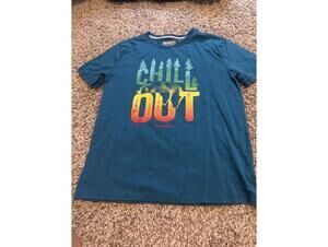 Eddie Bauer Boys Blue Chill Out Graphic Tee L 14/16